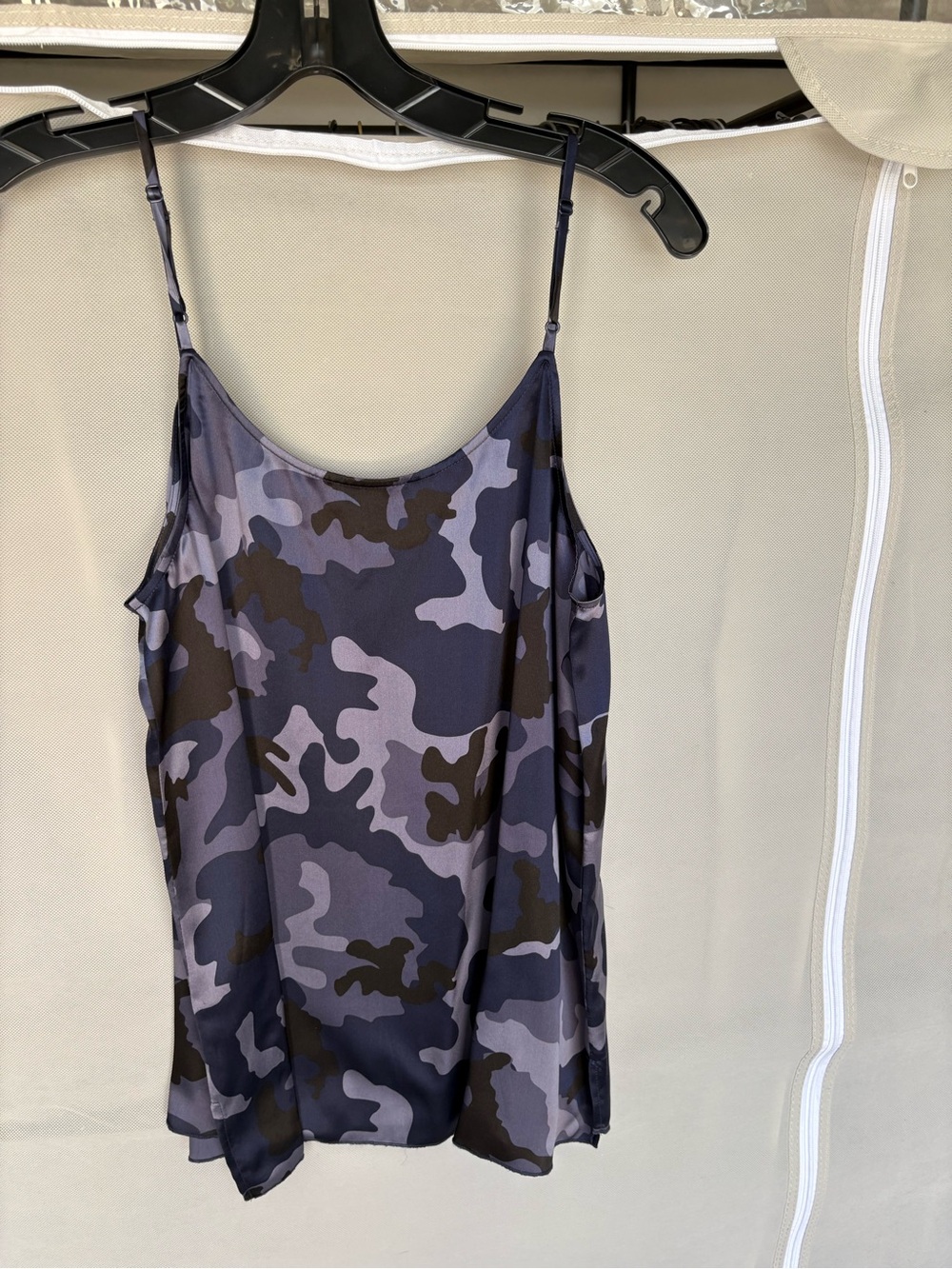 ATM Camo Print Satin Spaghetti Strap Cami
